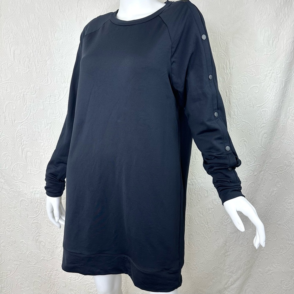 Athleta Snappy Sweatshirt Dress Black Large